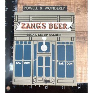 Powell & Wonderly Cats Meow Wild West Zangs Beer Wooden Shelf Sitter Decorative